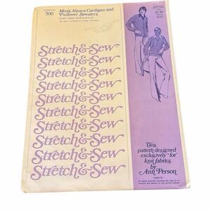 Men’s Vintage 1970s Sewing Pattern by Stretch & Sew #500 alpaca cardigan / pullo